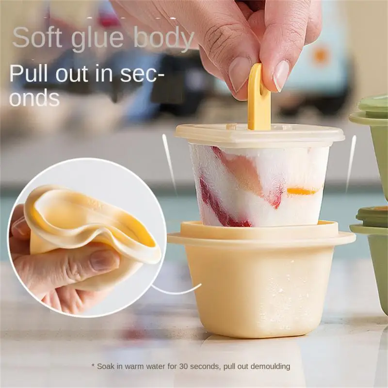 

Ice Cream Popsicle Mold DIY Ice Cream Machine Homemade Ice Box With Plastic Stick Ice-lolly Mold Tray Kitchen Gadgets
