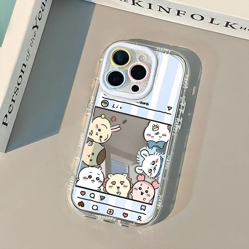 Горячая новинка: Чехол для телефона Chiikawa Mirror из акрила для iPhone 16 Pro, 16, 15, 14. Противоударный, с воздушными подушками, противоскользящий, тонкий защитный чехол. Подарок 2026. (art.: 3920dacf8bc34) - 3920dacf8bc34