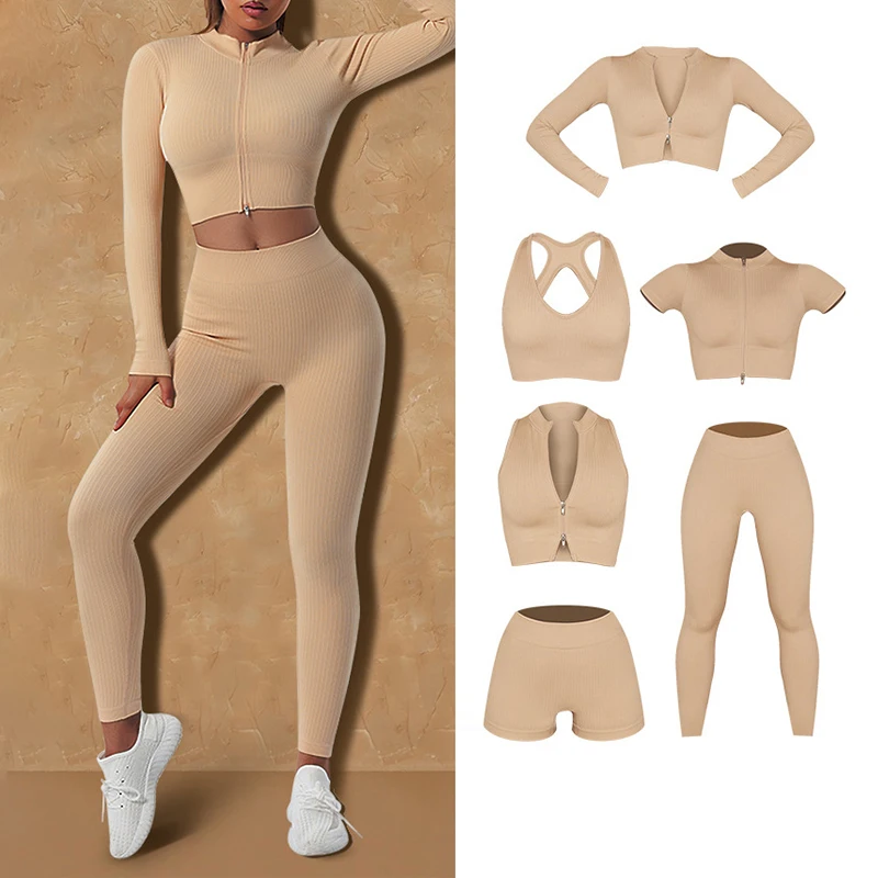 

Шон тсин®Спортивная женская одежда, Высокоэластичный однотонный трикотажный Быстросохнущий тренировочный бюстгальтер для фитнеса, жилет, футболка, пальто, леггинсы