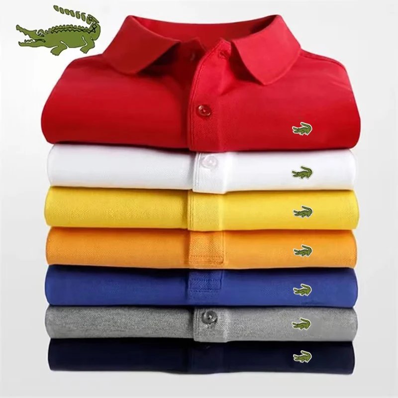 Men's summer polo polo 2023 100% cotton short sleeve casual business fashion slim men's embroidered polo shirt