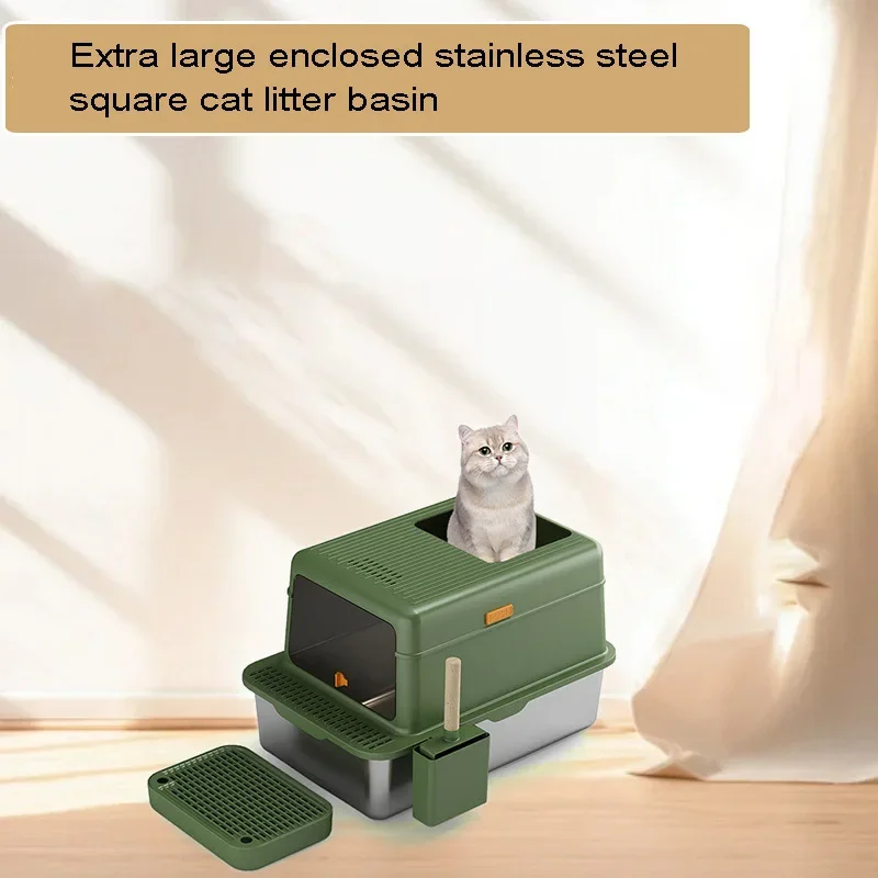 Большой контейнер для кошачьего туалета mofespop полностью закрытый туалет кошек с