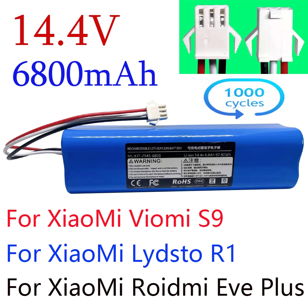 

Original XiaoMi Lydsto R1 Rechargeable Li-ion Battery Robot Vacuum Cleaner R1 Battery Pack with Capacity 6800mAh
