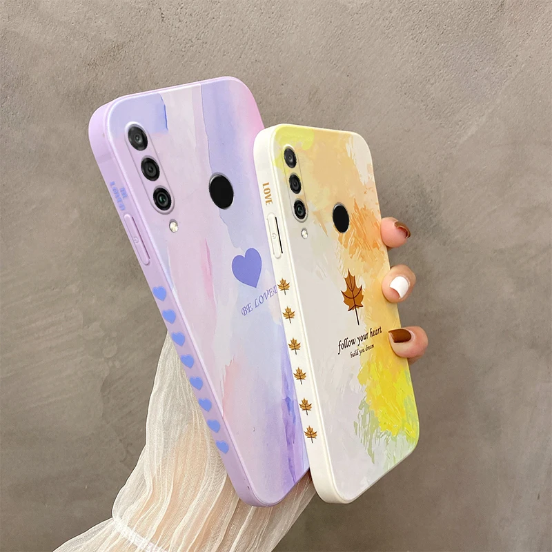 

Square Painting Pattern Phone Case For Huawei Honor 8X 9X 10lite P30lite Y9 Prime 2019 Nova 3 3i Silicone Anti-drop Back Cover
