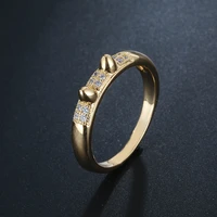 summer 2022 womens fashion cat ear wedding ring korean aesthetic designer jewelry 18k gold plated aaa zircon rings dropshipping