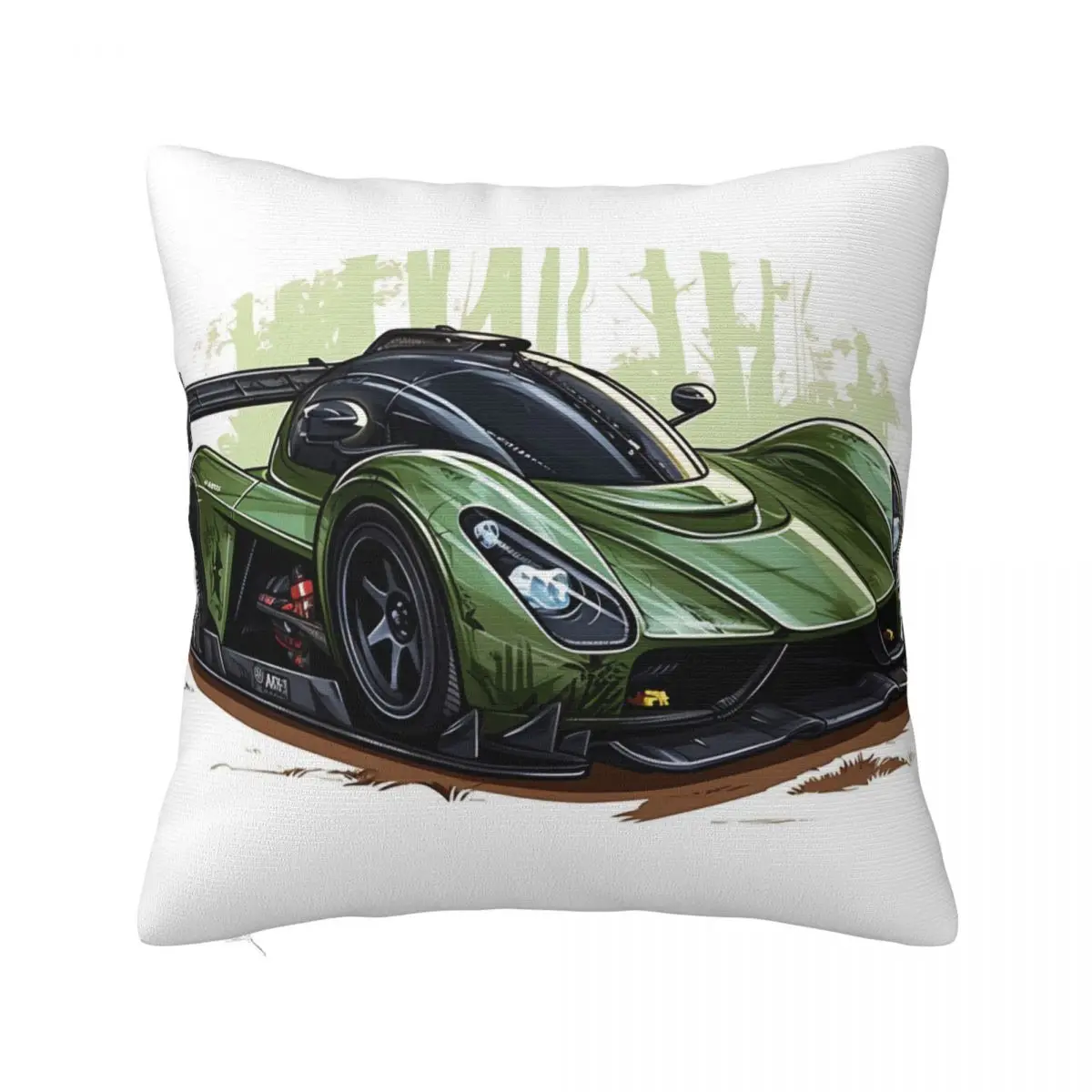

Dazzling Sports Car Pillow Case Cartoon Nature Style Summer Vintage Pillowcase Polyester Cushion Zipper Cover