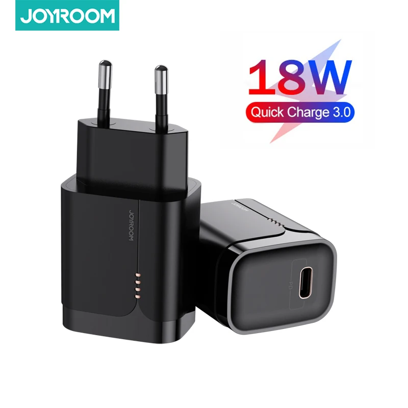 

Joyroom 18W USB Charger UK Plug QC 3.0 PD Fast Charge Mini Type-c USB Dual Port Safety Power Adapter For iPhone Huawei Samsung