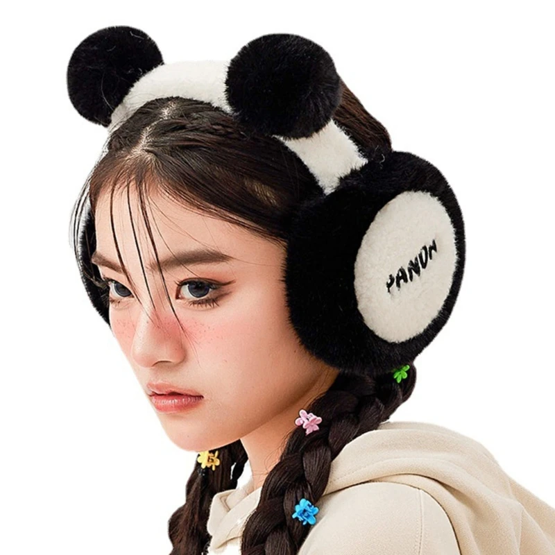 

Panda Earmuffs Winter Warm Panda Earflap Panda Ear Warmer Fleece Ear Muffs Headband Foldable Earmuffs Panda Ear Muffs