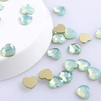 glass green opal flatback rhinestones crystals beads bulk glitter non hot fix rhinestone for nail art fabrics dress decorations