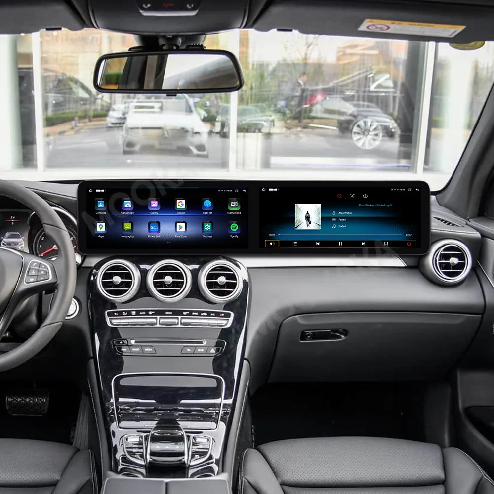 Фото 24,6-дюймовый автоматический радиоприемник с GPS-навигацией для Mercedes Benz GLC W253 C W205 2015-2018, автомобильный стерео головное устройство с двойным экраном Android Carplay №3