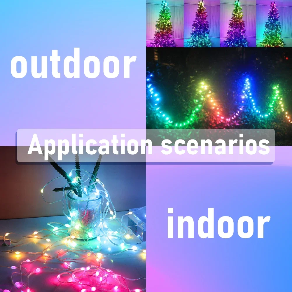 Фото 5 м 10 м 20 м сказочные светодиодные фонари USB Dream Color Smart String Light Пульт дистанционного управления через приложение для украшения комнаты, свадьбы, рождественской елки №2