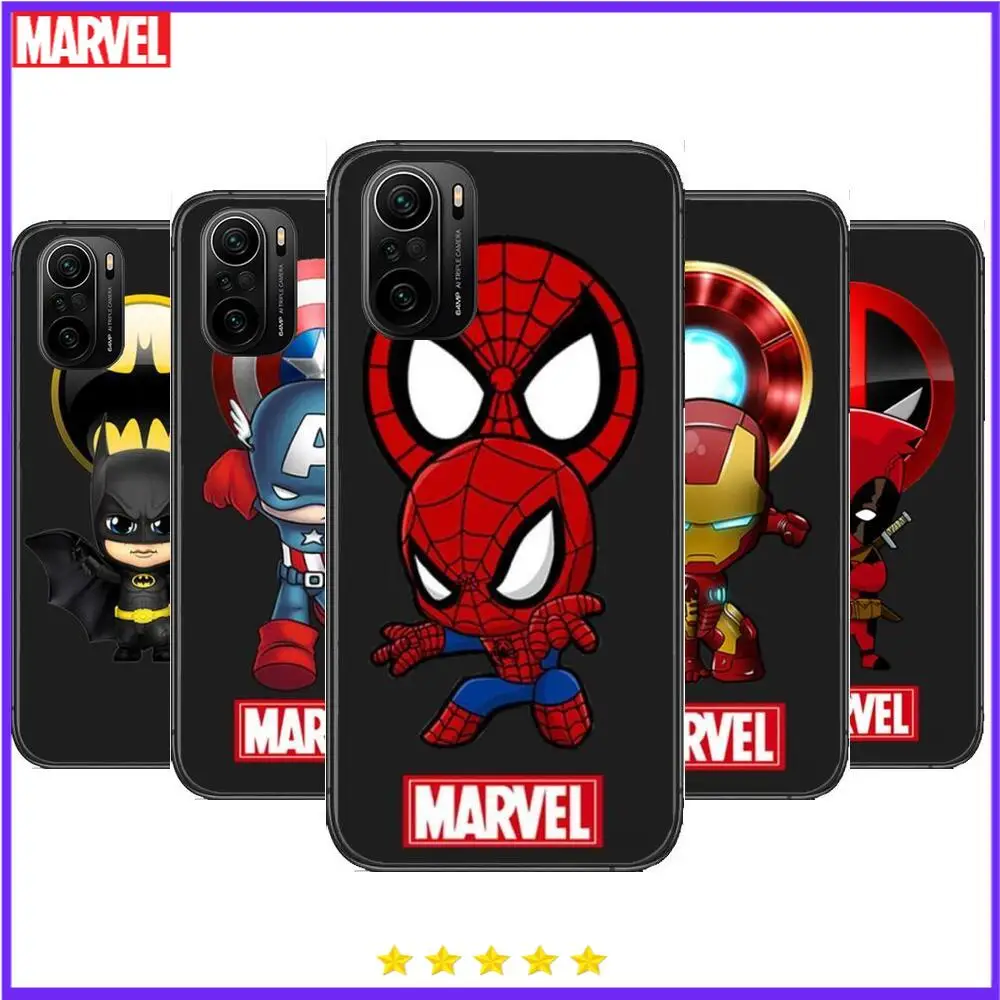 

Marvel Spiderman Iron Man Phone Case For xiaomi redmi POCO F1 F2 F3 X3 Pro M3 9C 10T Lite NFC Black Cover Silicone Back Prett mi