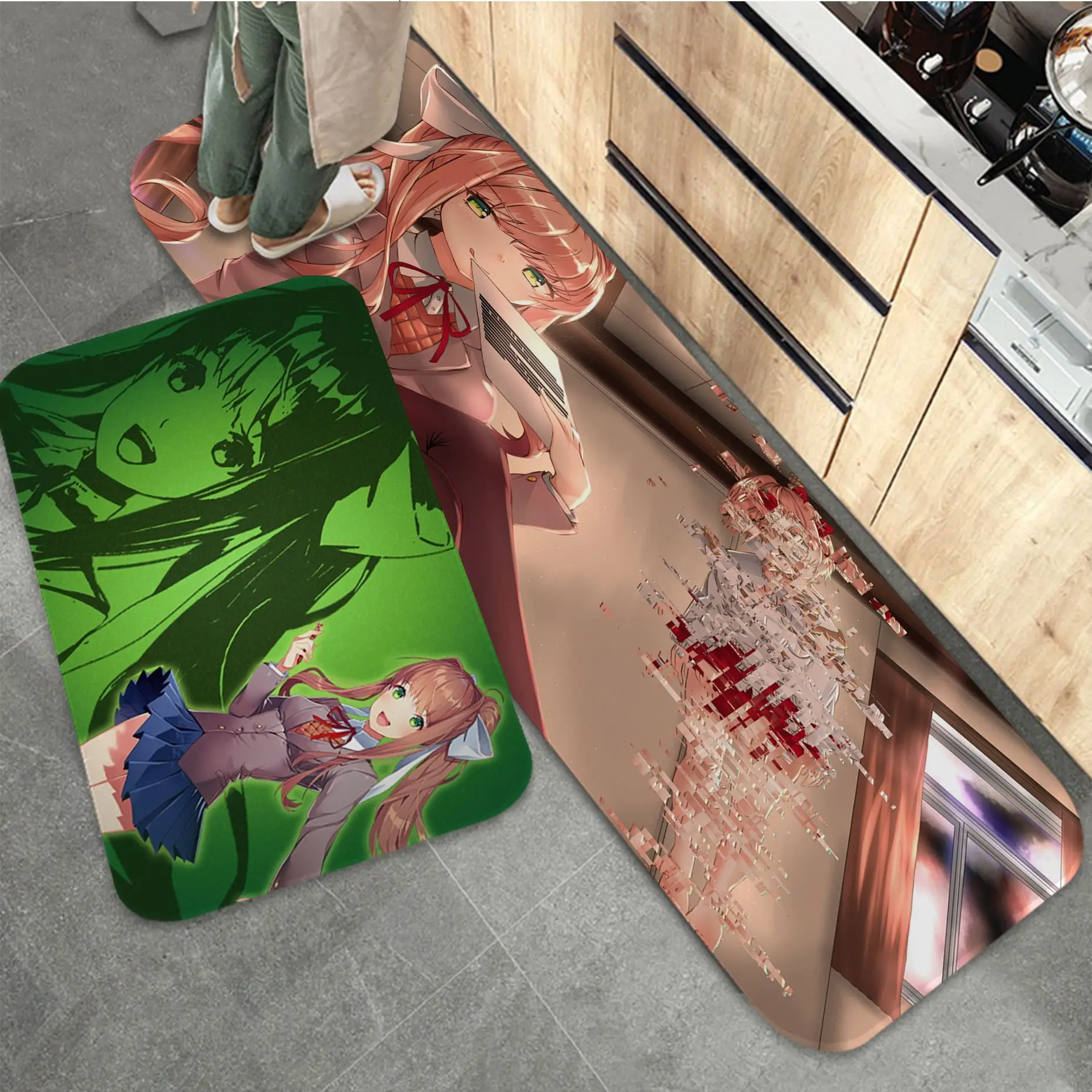 

DDLC Doki Literature Room Mats Cheaper Anti-slip Modern Living Room Balcony Printed Modern Home Decor