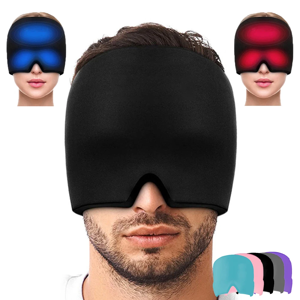 

Gel Cold Hot Therapy Headache Migraine Relief Cap for Migraine Wearable Therapy Wrap Stress Pressure Pain Relief Massage Tools