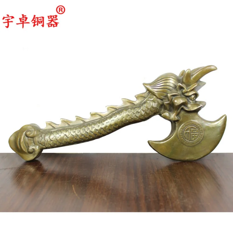 

Медный топор для крана Yuzhuo, топор фу, топор с рисунком дракона, топор из чистой меди, латунный топор, украшения для рукоделия