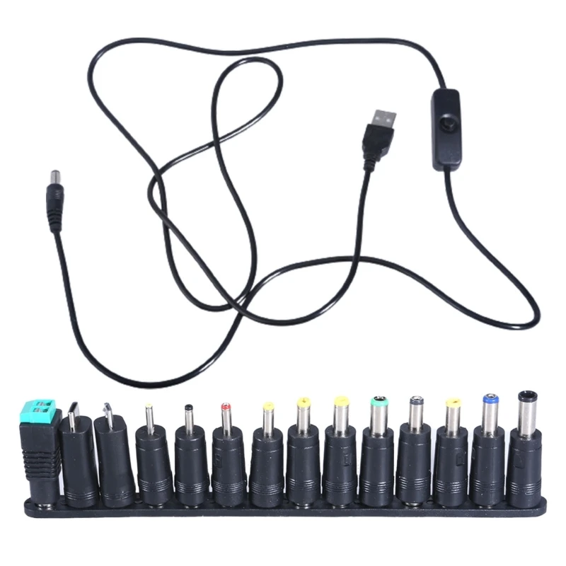 USB 5V to DC5.5x2.1mm 14 адаптеров Зарядный кабель с переключением питания