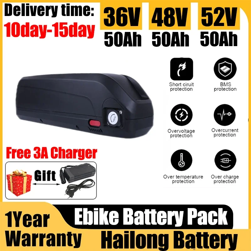 48 В Ebike 50 Ач литиевая батарея 52 40 Elektrische fiets Batterij 36 электрический велосипед 30 BatterijAccu