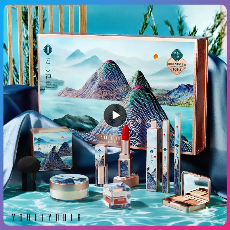 

Beauty Set Face Foundation Repair Lipstick Concealer Air Cushion BB Cream Eye Shadow Gloss Makeup Set Cosmetic Kit TSLM1