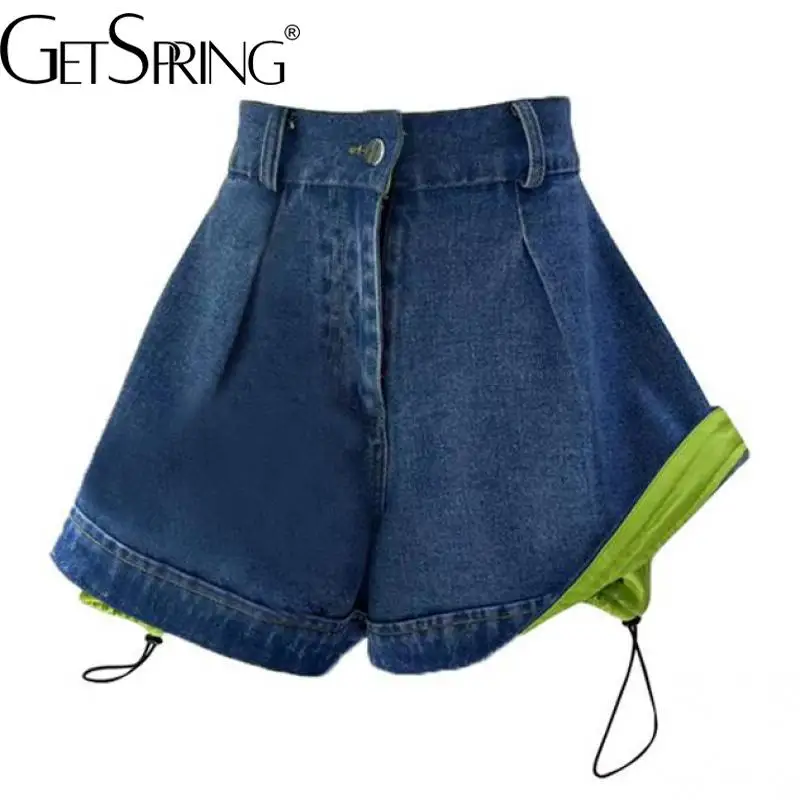 

Getspring, женские короткие джинсовые шорты с завышенной талией, женские винтажные пикантные джинсы для женщин, новинка 2022