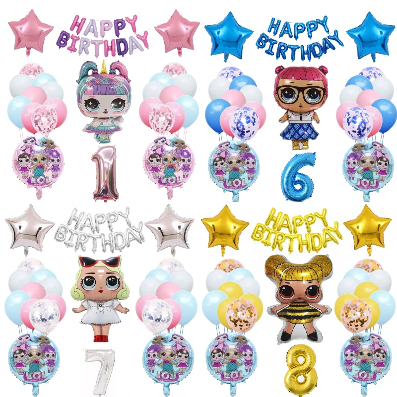 

Set LOL Surprise Dolls Balloon Kids Girl Party Supplies Child Birthday Decor Kawaii Balloon Party Kids Birthday Party Decor