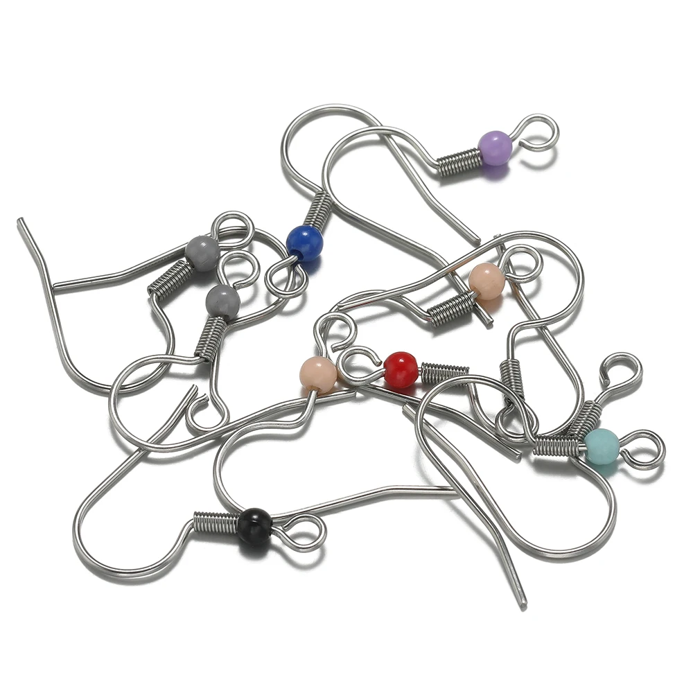 

100pcs Stainless Steel Acrylic Beads Spring Earrings Hooks for Earring Hanging Pendants Connector DIY Jewelry Making Supplies