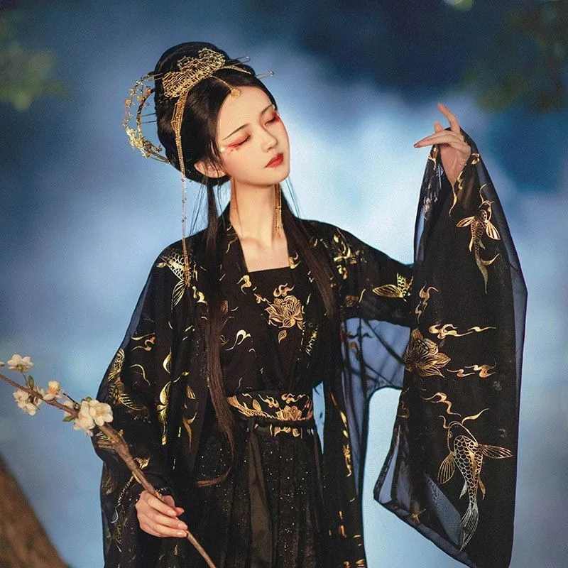 Женский костюм для студентов Hanfu Fengque Pavilion китайской одежды хан Style с высокой