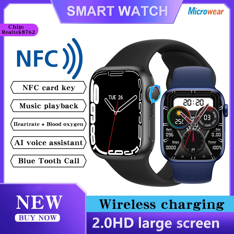 

Смарт-часы мужские/женские с поддержкой bluetooth, 2022 дюйма, NFC