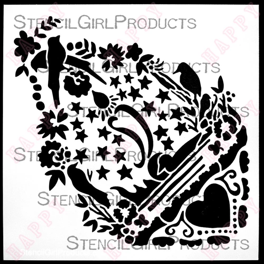 

Plastic Stencils She Sings Like A Bird For Diy Paper Photo Album Decoration Scrapbook Craft Engraving Making Embossing Template