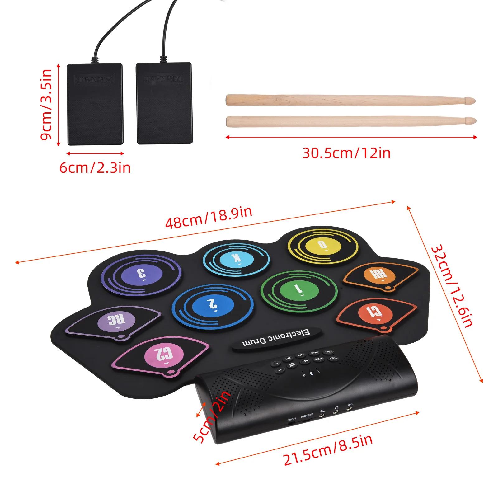 Электронная барабанная установка YOUHA с 9 подушечками