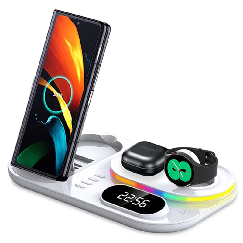 Wireless Charger For Galaxy Watch 4 3 in 1 Qi Wireless Charger Dock 30W Fast Charging Station For Samsung Galaxy S22/S21 Active2