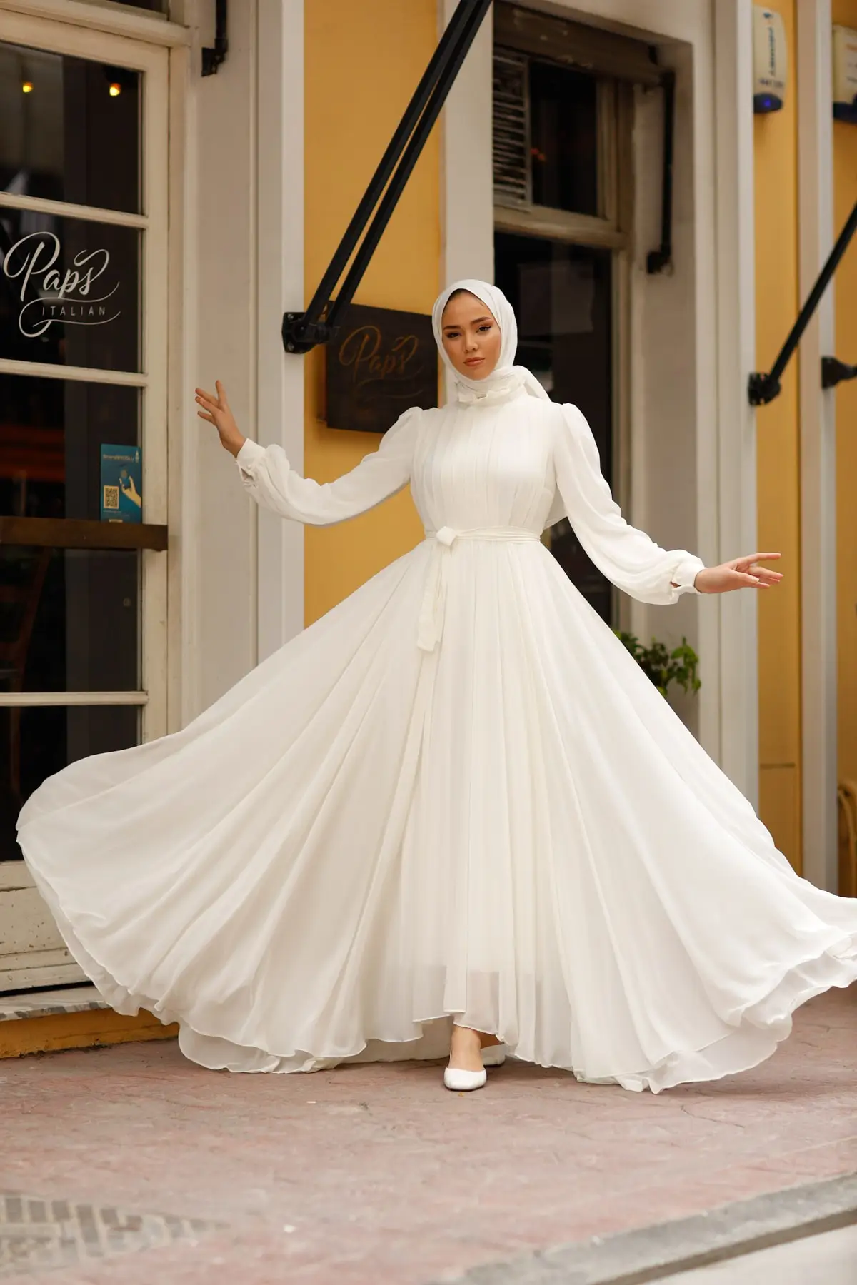 Женский длинный хиджаб с хвостом и поясом, вечернее платье-хиджаб Дубая, мусульманская Мода для свадебных фотосессий