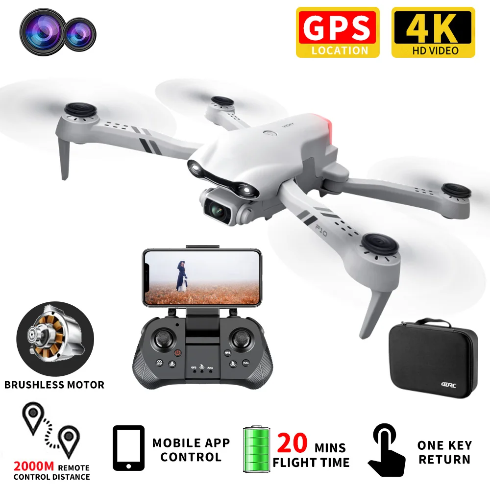 

2021 Professional 2km New Angle 5G Transmission Dual F10 HD FPV Drone Wide distance Dron Real-time Rc With GPS Camera 4K Drones
