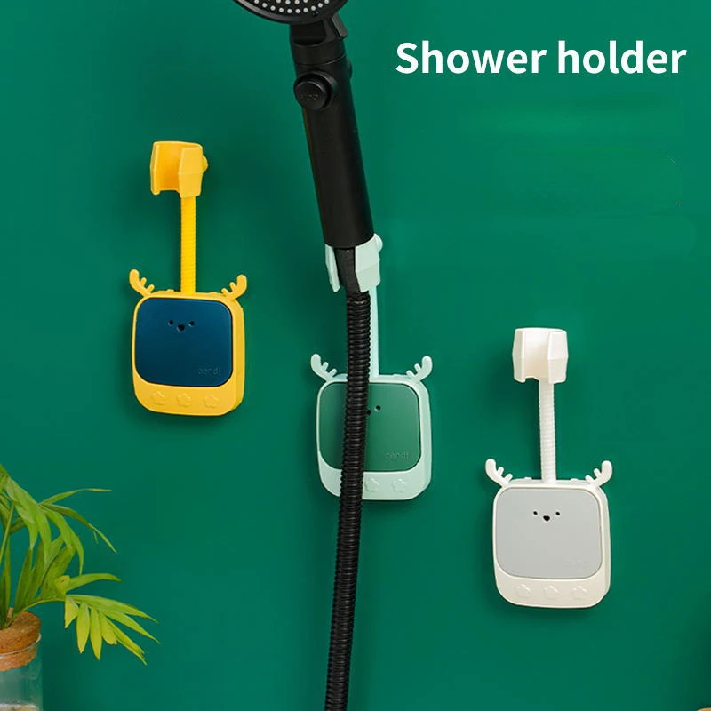 

Wall Mounted Shower Bracket No Punching Adjustable Bathroom Bracket Multifunctional Bathroom Accessories ABS Shower Holder