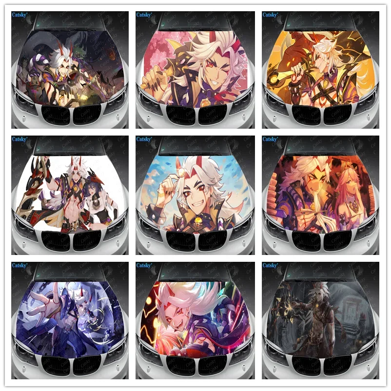 Виниловая наклейка на капот автомобиля аниме аратаки Вито | Genshin Impact s Wrap