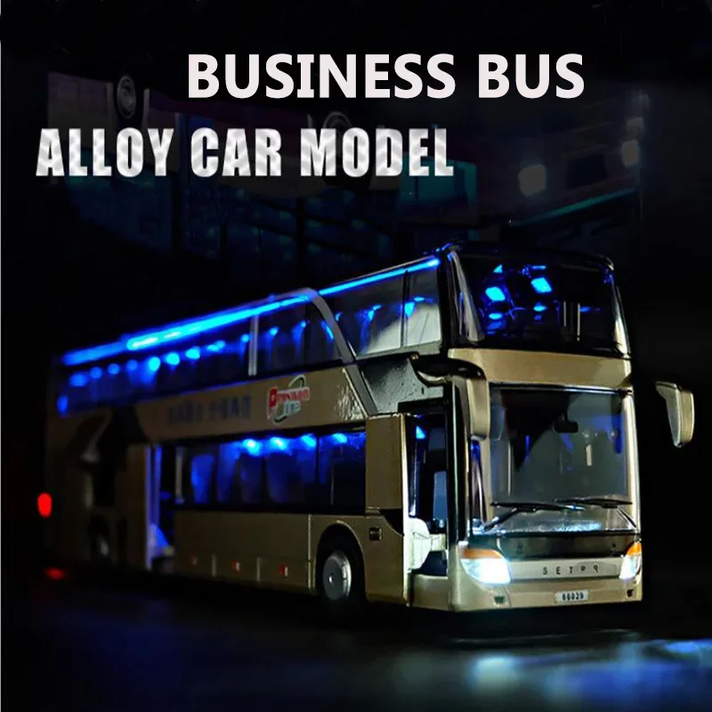 1:32 высококачественный сплав двойная колода шина Искусственный металлический