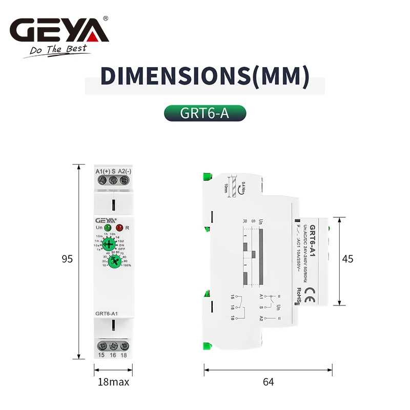 GEYA GRT6-AB Реле времени задержки 10A 220V