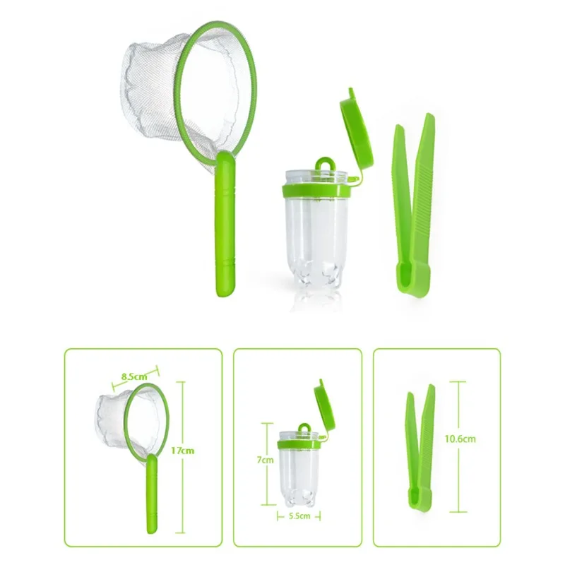 

Outdoor Exploration Toys Kit Insect Model Insect Net Observation Box Flashlight Science Capture Educational Toys for Kids