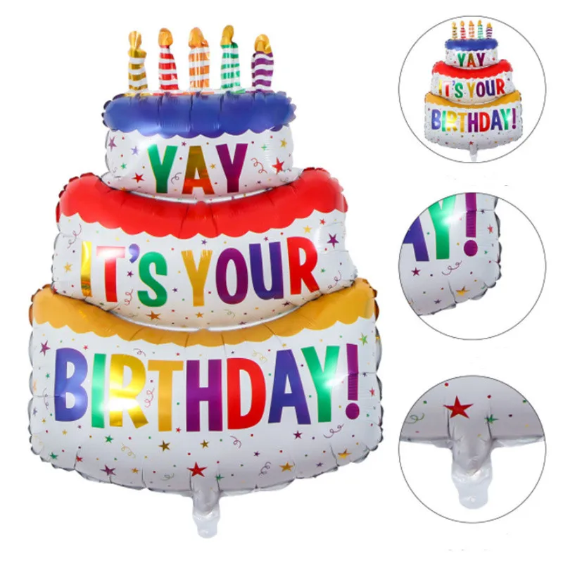 

100 см большая трехслойная свеча в полоску для украшения торта на день рождения фольгированные воздушные шары реквизит для фотографирования украшение сцены