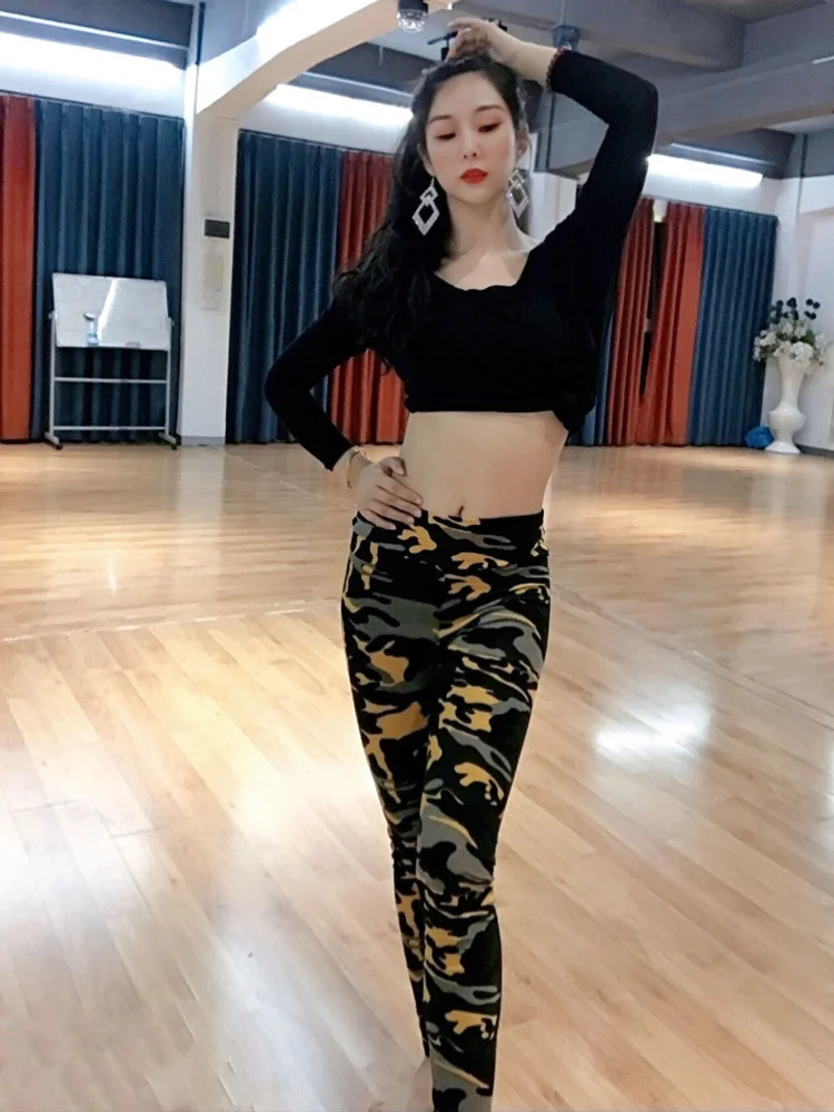 

Leopard Oriental Dancing Pants Woman Costume Egyptian Belly Dance Latin Clothes High Waist Fantasia Jazz Festival Women Trousers