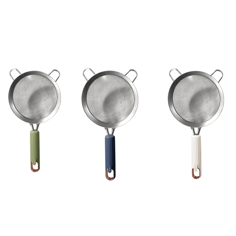 

Stainless Steel Colander Household Deep-Fried Hot Pot Noodle Dumpling Spoon Filter Mesh Super Fine Green