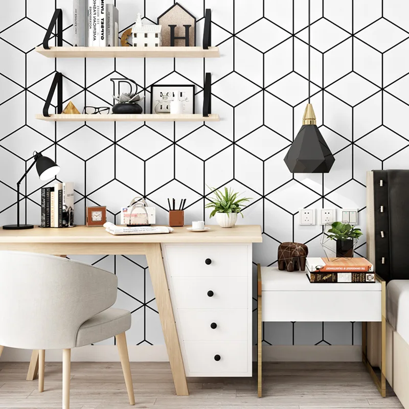 

Wallpap Nordic Wallpaper TV Background Geometric Bedroom Living Room Modern Minimalist Wallpaper Wall Papers Home Decor