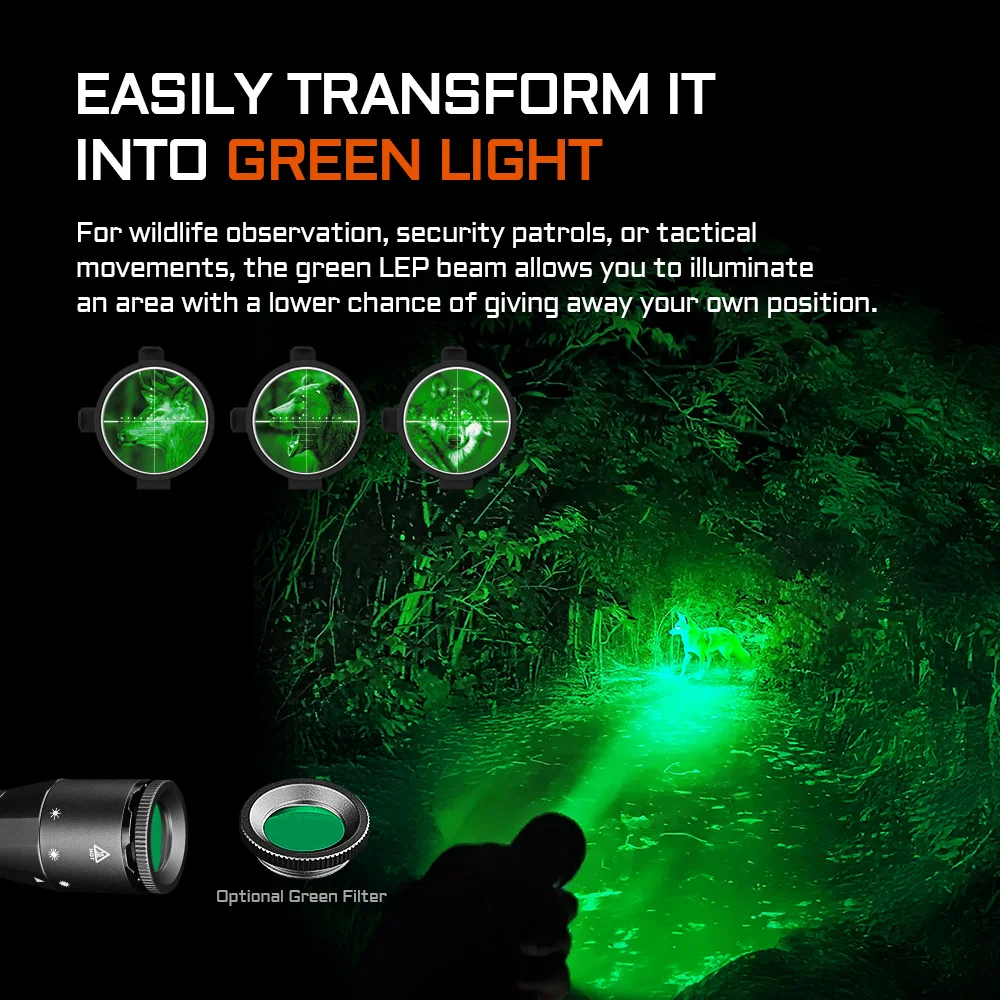 Тактический фонарь ACEBEAM W20 LEP с дальним радиусом действия, совместимый с аккумуляторами 16340 CR123, перезаряжаемый через USB-C, для охоты, дальность до 1100 метров (art.: 3920d84c4ece9) - 3920d84c4ece9