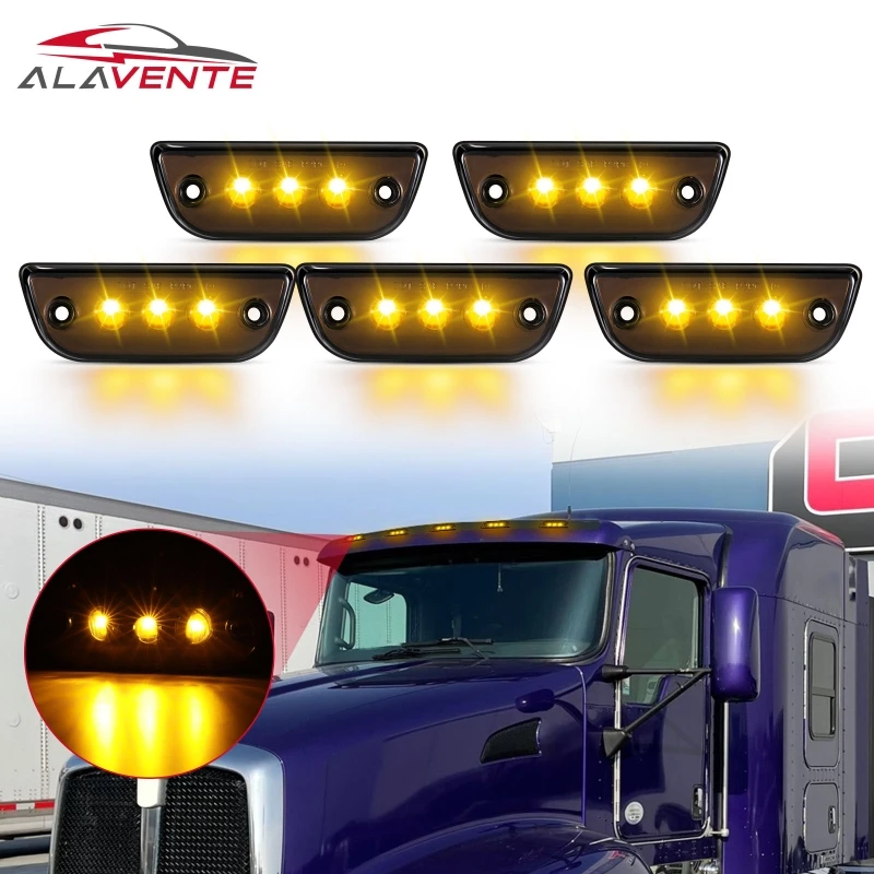 

5Pcs/set LED Roof Signal Light fit for Kenworth T680 T770 T880 2015-2020 fit for Peterbilt 569 2015-2020