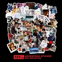 107pcspack kpop seventeen stickers new album attacca peripheral decoration sticker childrens stationery sticker