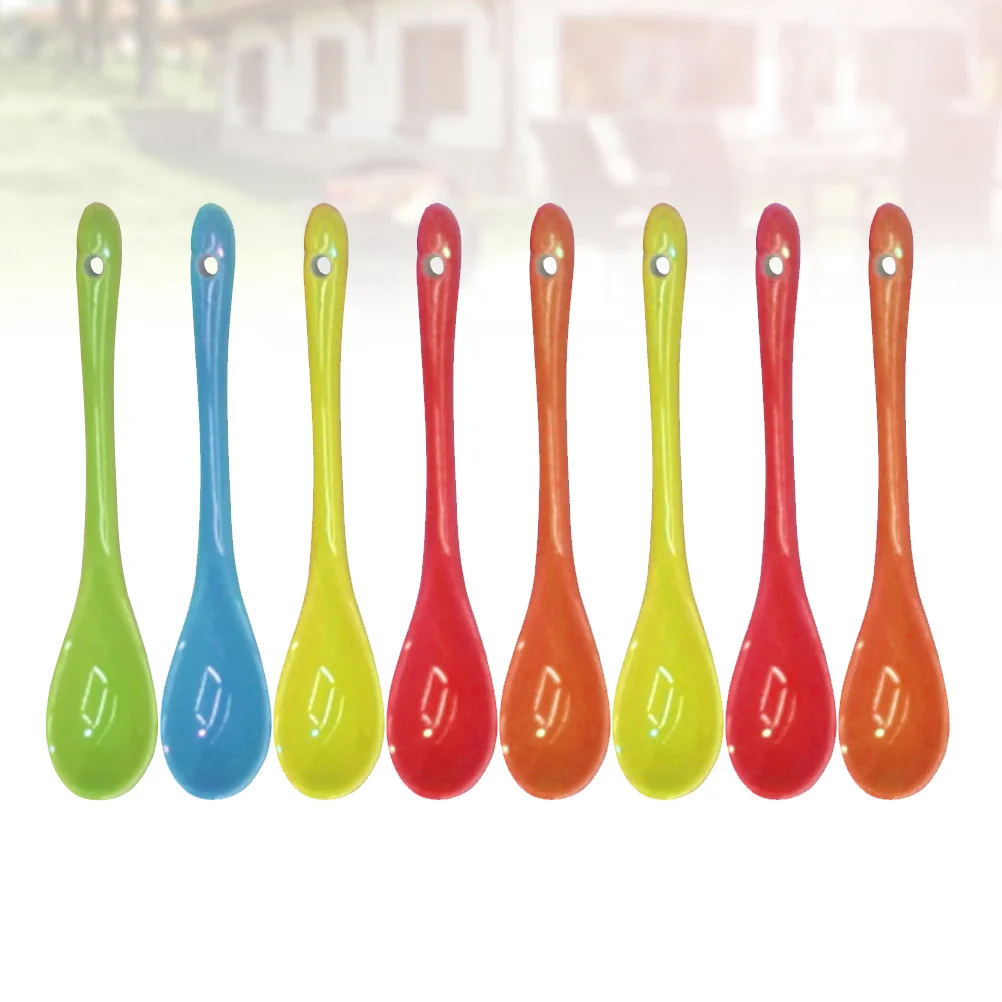 

8pcs Spoon Teaspoons for Coffee Ceramic Spoons for Coffee Colored Dessert Spoons Ceramic Spoon for Mug Colorful Spoons Set