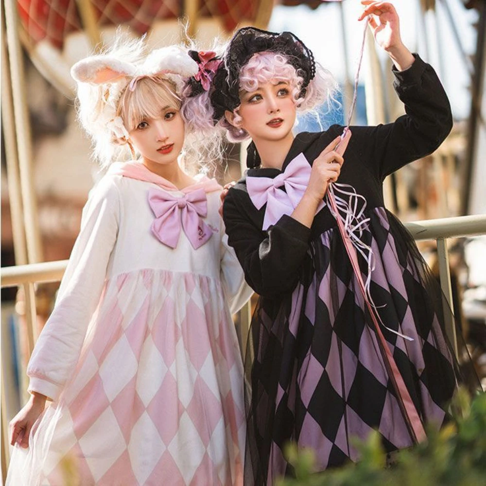 

COAFELL Lolita Long Sleeve Dress Melody Coolommy SP Long Sleeve Lolita OP Dress Cute Butterfly Hooded
