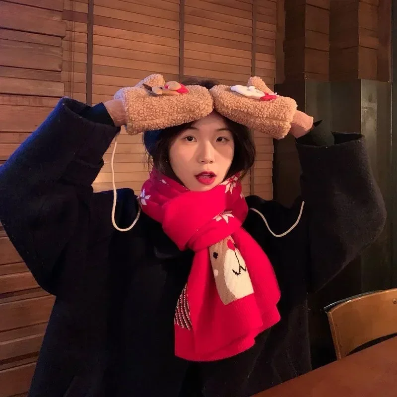 Шарф женский зимний Рождественский