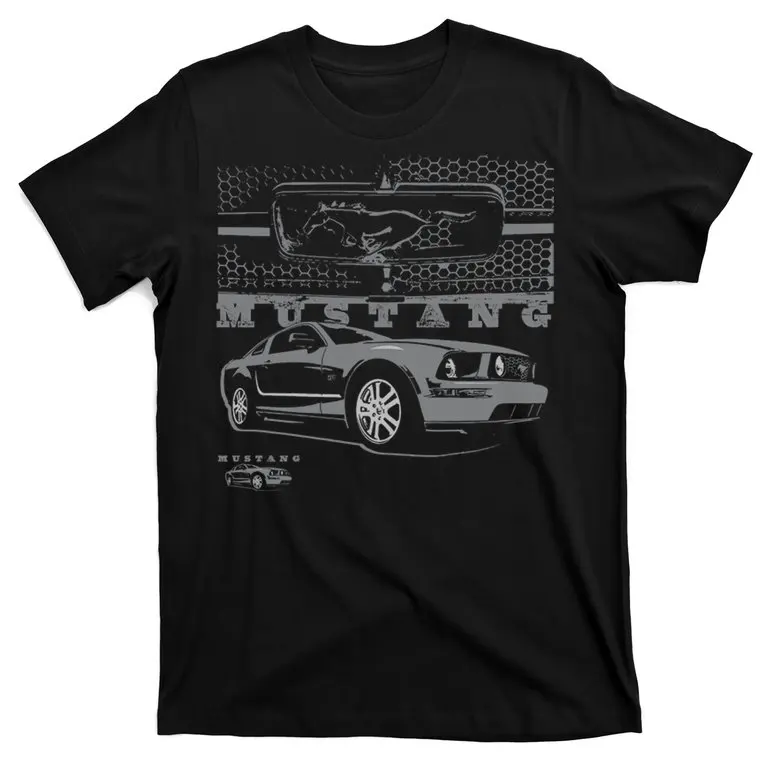 

Mustang with Grill Classic American Muscle Car T-Shirt New 100% Cotton O-Neck Summer Short Sleeve Casual Mens T-shirt Size S-3XL