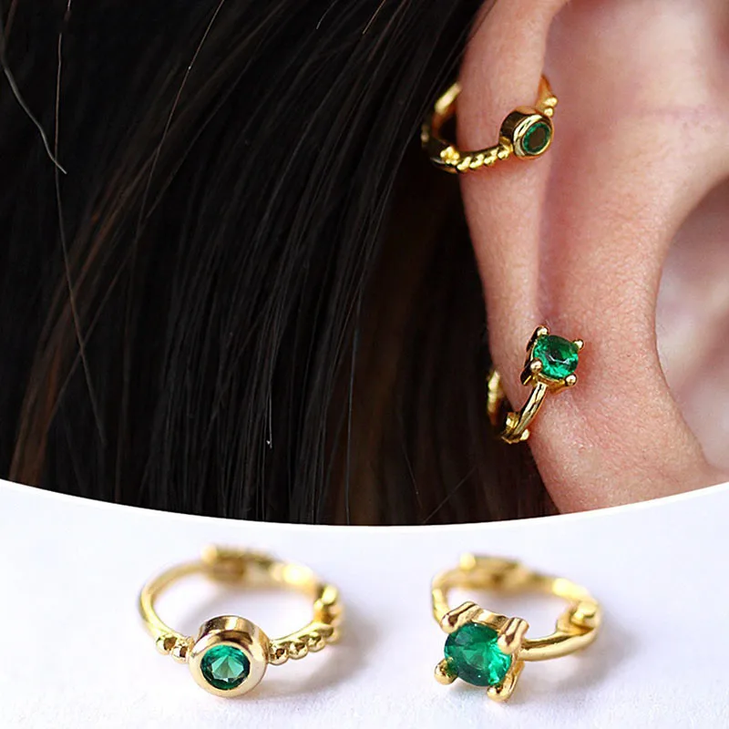 

Индивидуальные серьги-кольца с цветным Цирконом и бусинами в стиле бохо для женщин, модные трендовые серьги в стиле Ins для вечевечерние НКИ, ...