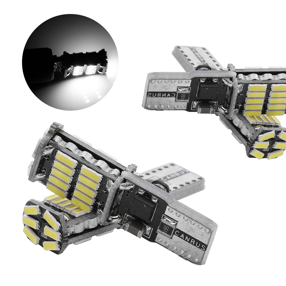 Сигнальная лампа 1200 лм T10 W5W Светодиодные лампы Canbus 4014 26SMD Приборные фонари Белый 12