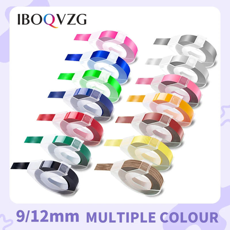 

IBOQVZG Multicolors 3D Embossing Tapes for Dymo 3D 9mm label tape for Dymo Motex E-101 E-202 12965 1540 1610 Label Maker